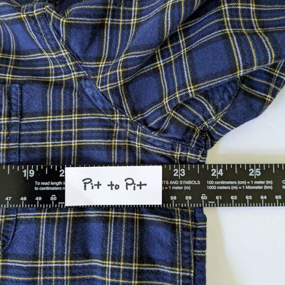 Chaps Men's Cotton Oxford Shirt Size L Blue Plaid Button Down Long Sleeve - Picture 8 of 11